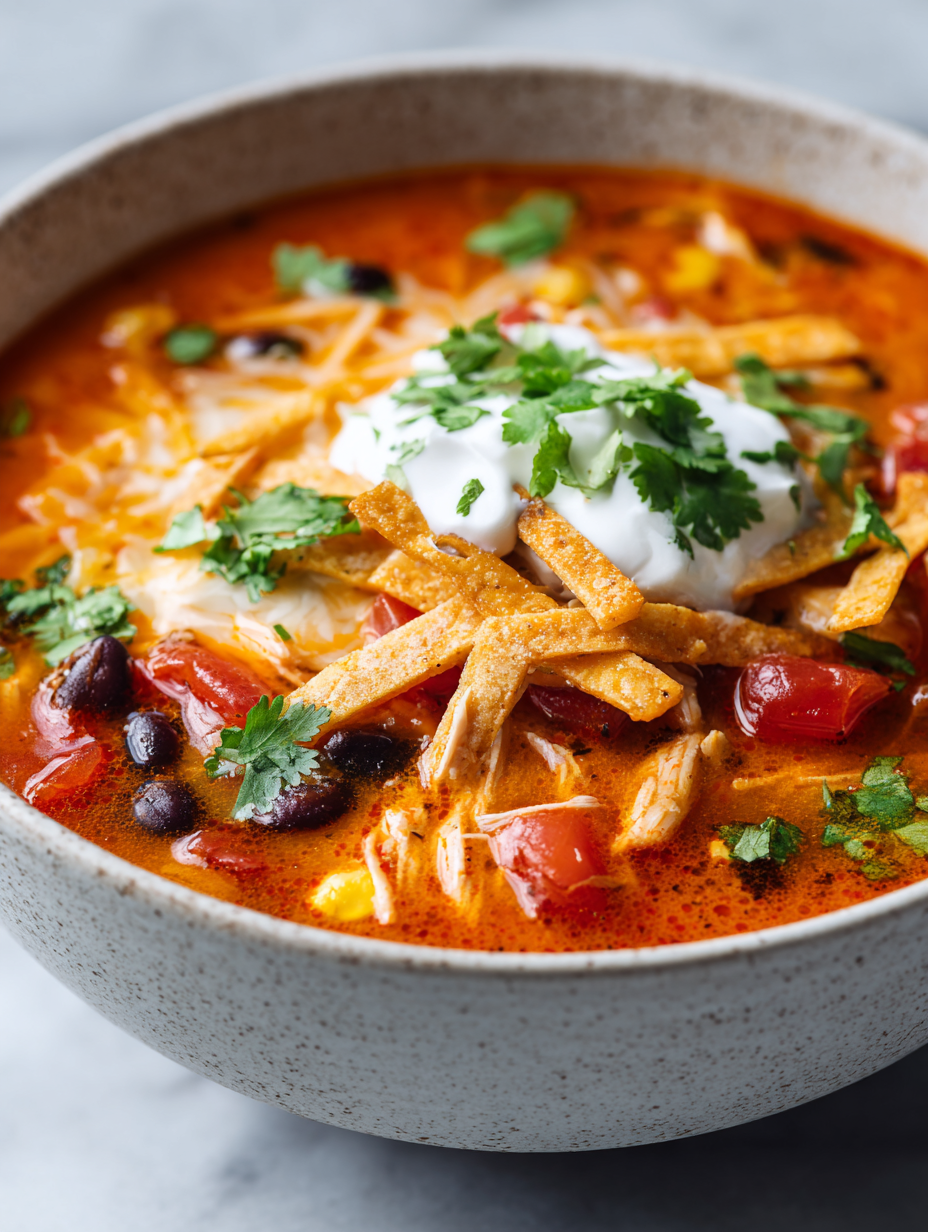 Crockpot Chicken Tortilla Soup Recipe